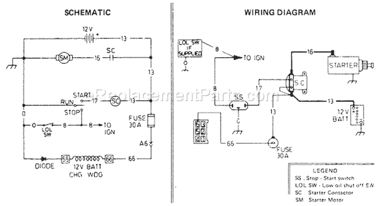 Page L Diagram and Parts List for 8648-1  Briggs and Stratton Generator